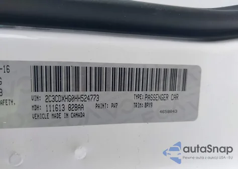 2017 Dodge Charger Sxt Rwd from USA, damaged, VIN 2C3CDXHG0HH524773